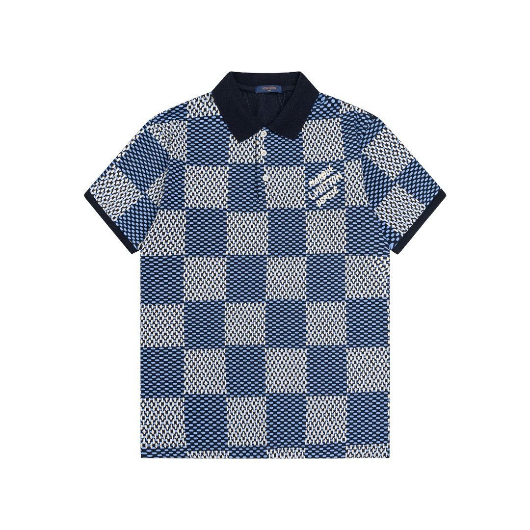 1:1 Version new checker full logo print polo tshirt