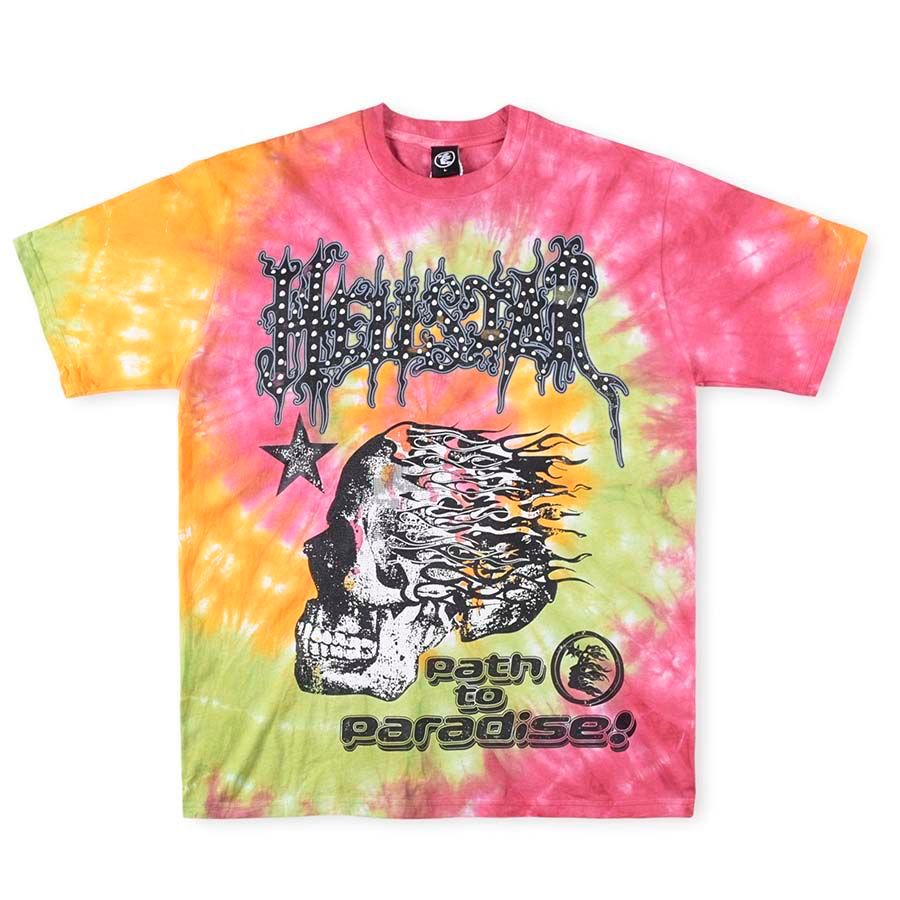 1:1 version new arrival skull tie-dye tee