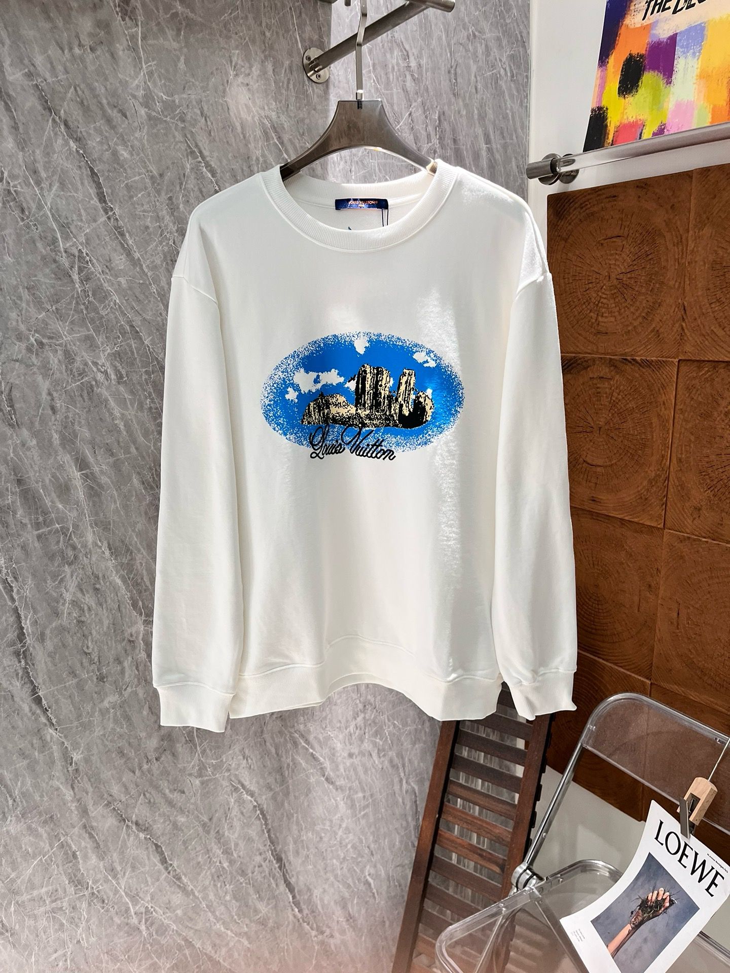 1:1 version new arrival basic color with blue crewneck