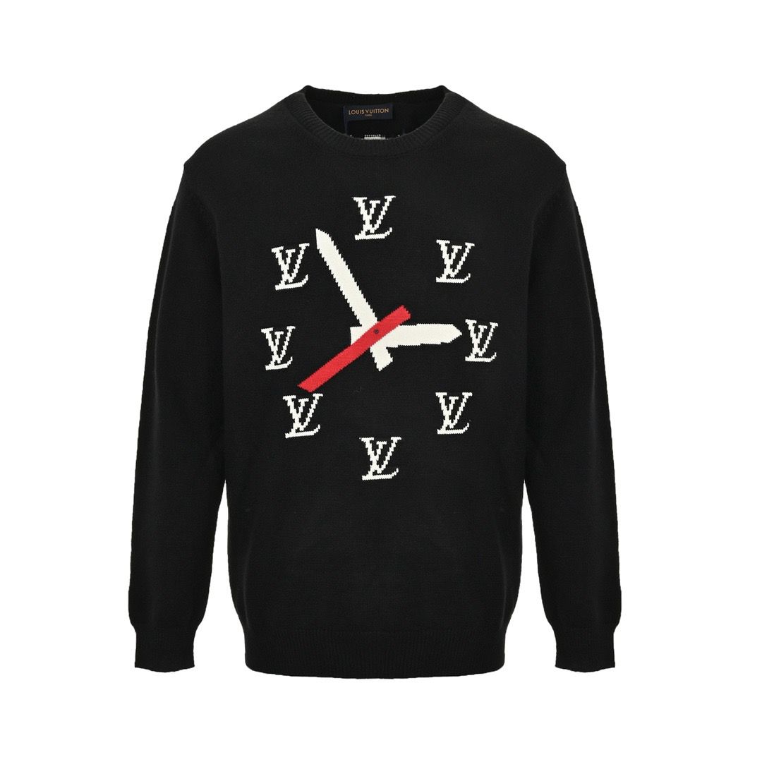 1:1 Quality black white clock sweater