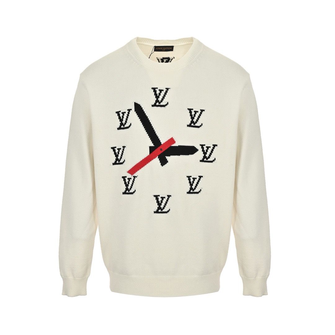 1:1 Quality black white clock sweater