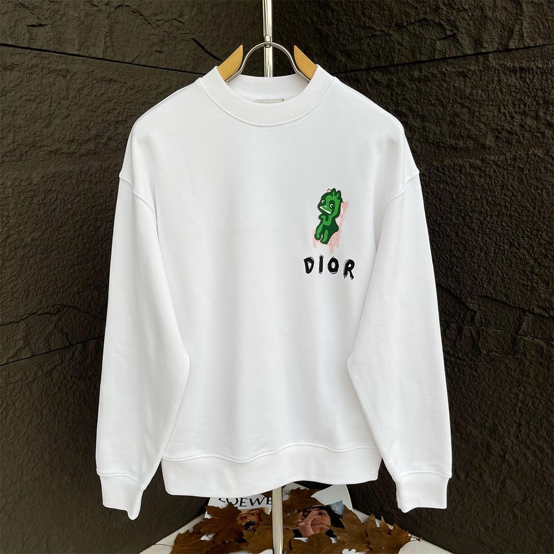 1:1 quality new basic style with green dinosaur crewneck