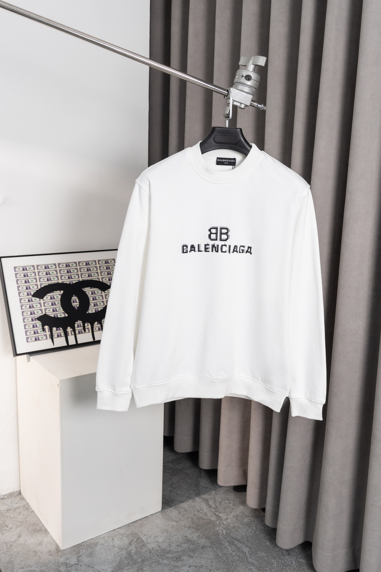 New arrival black white logo printing hoodie