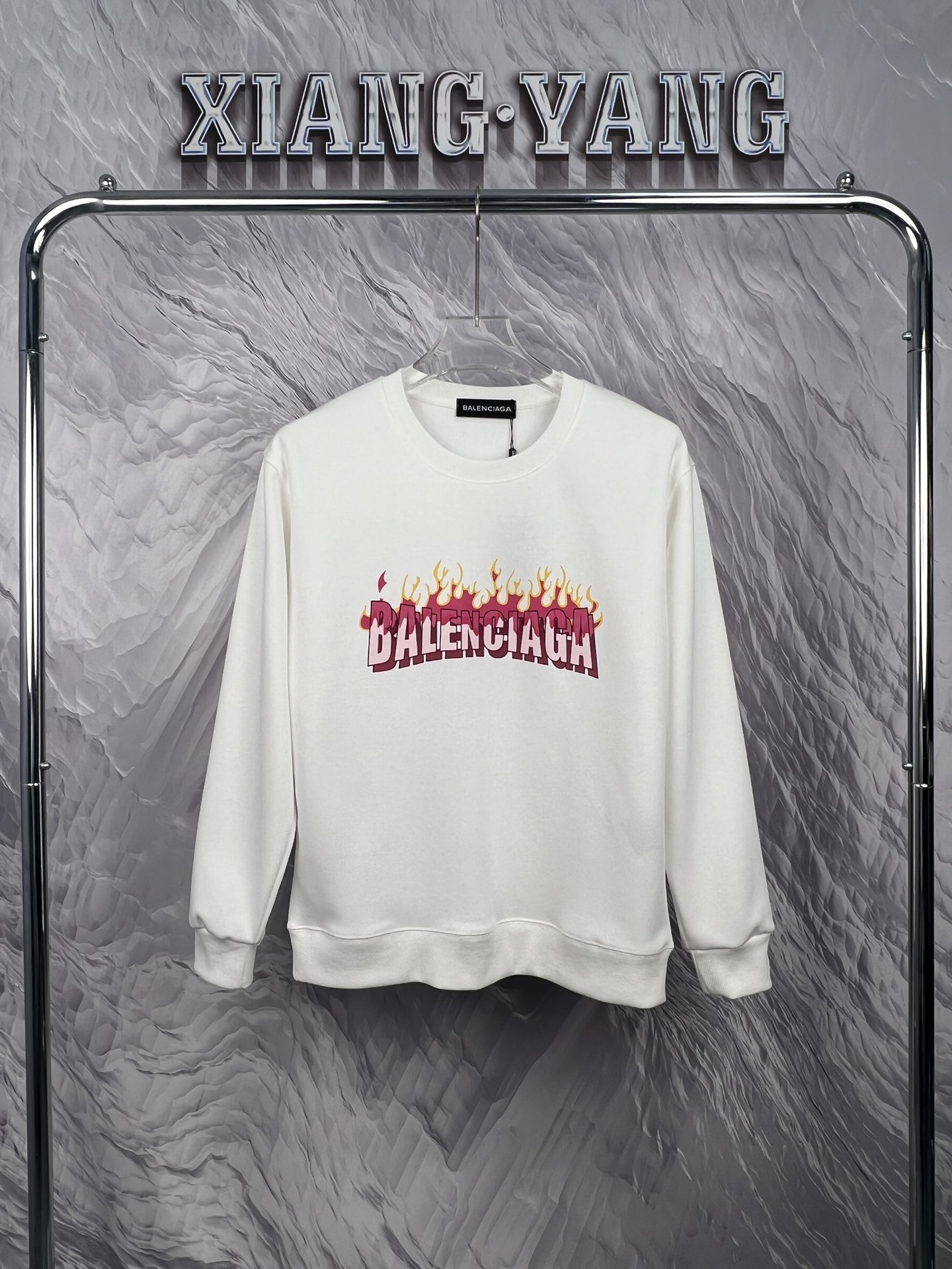 New arrival  white FIRE printing hoodie