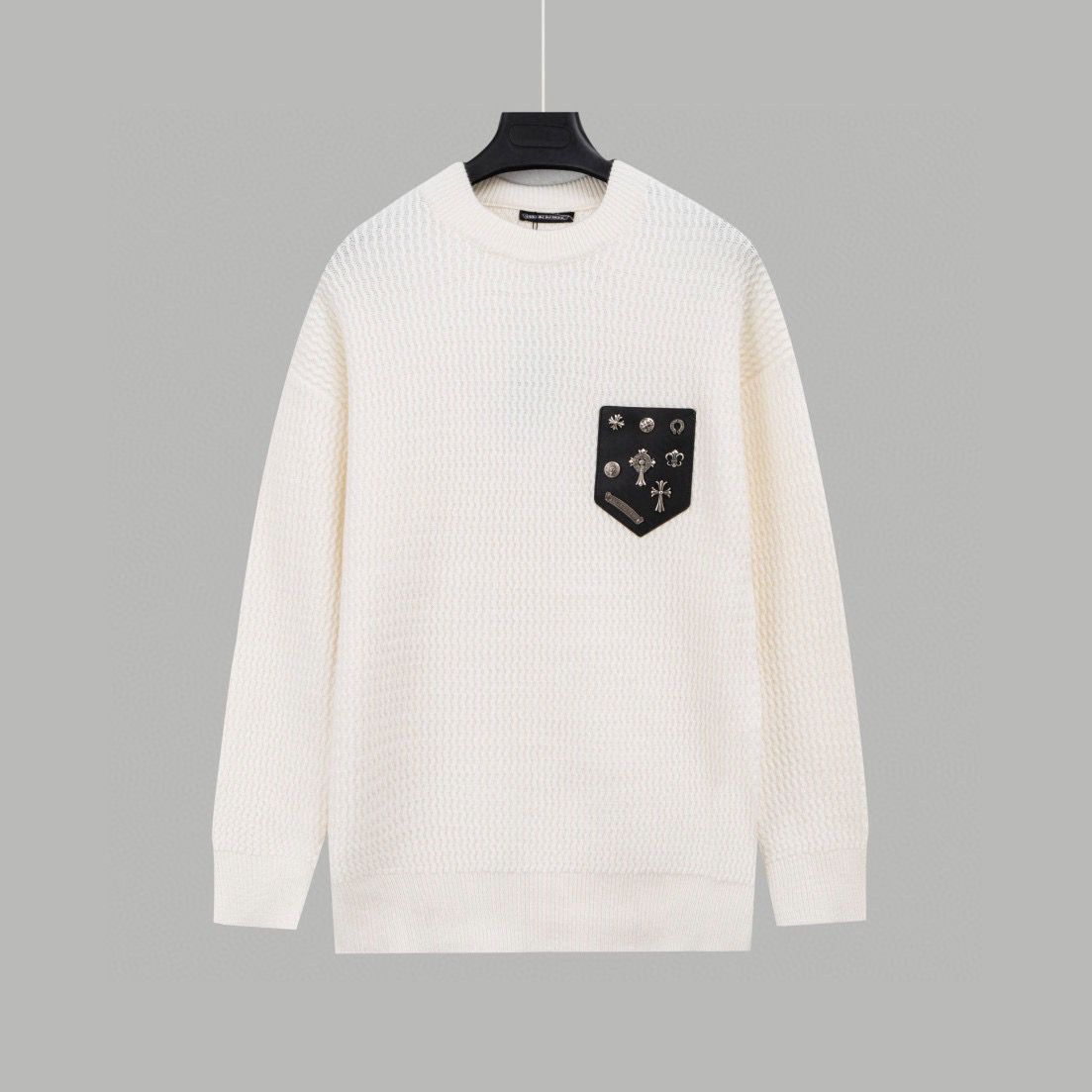 1:1 quality new design metal logo cross sweater