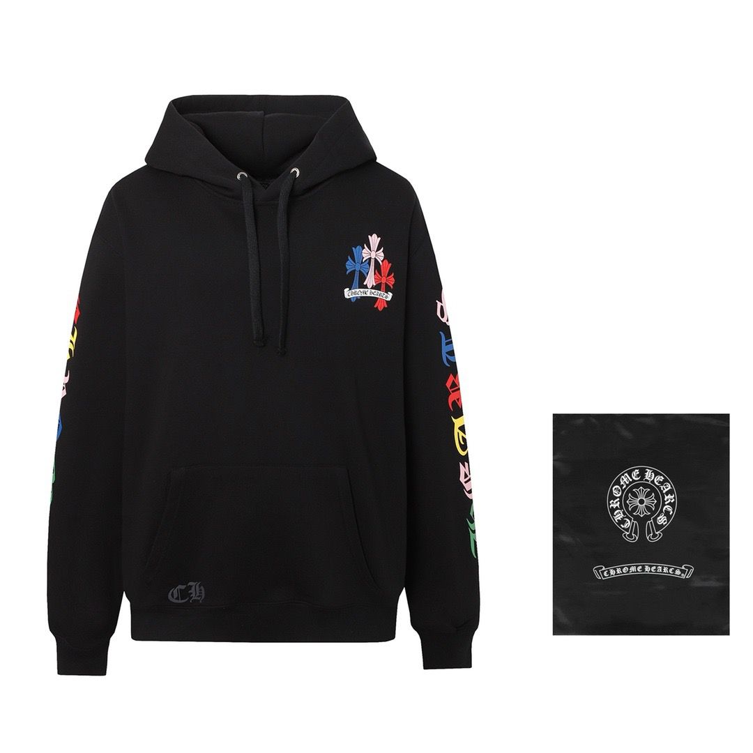 New classic colorful cross logo hoodie