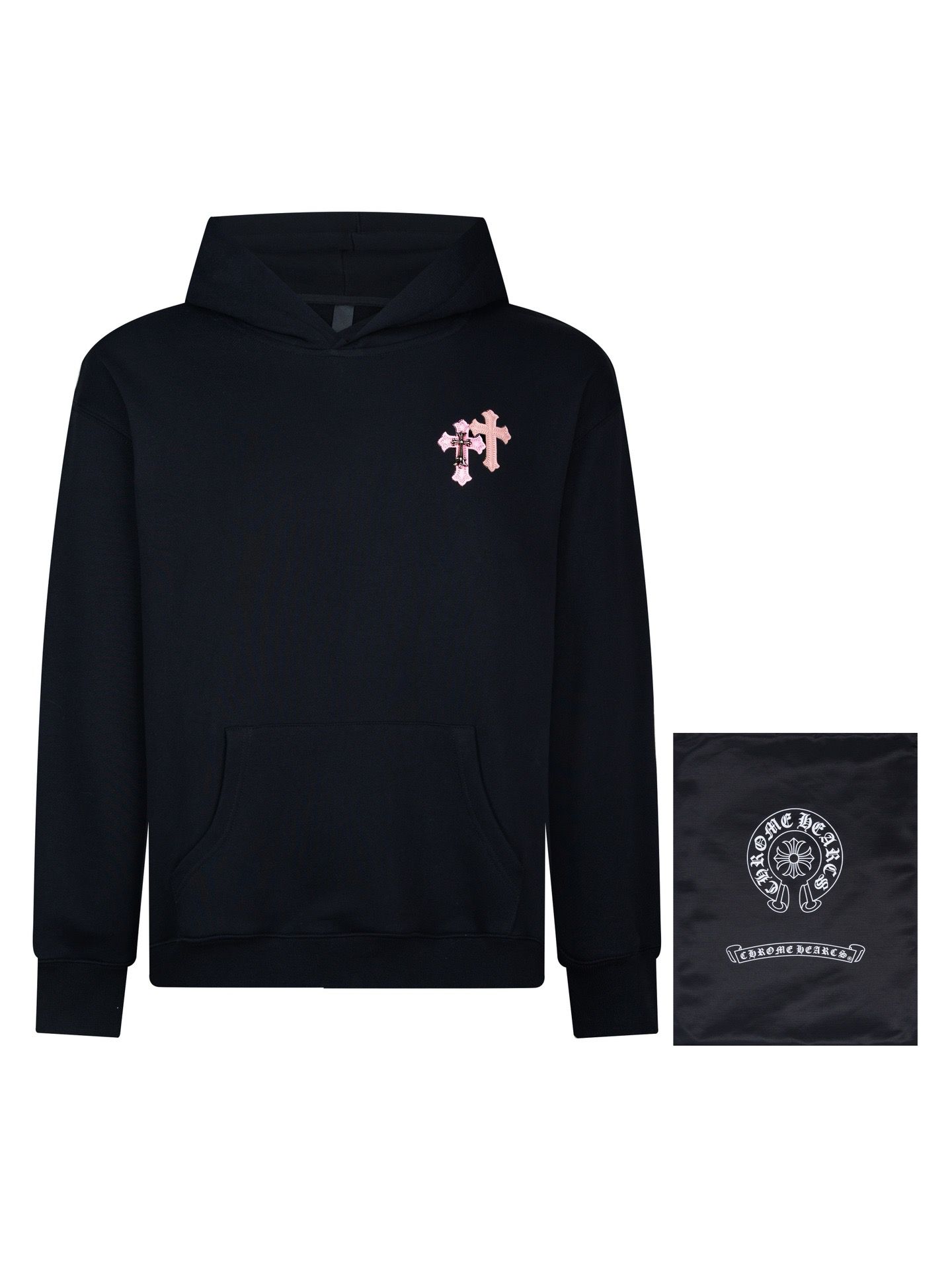 New embroidery cross logo hoodie
