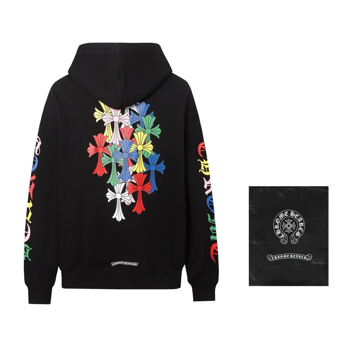 New classic colorful cross logo hoodie