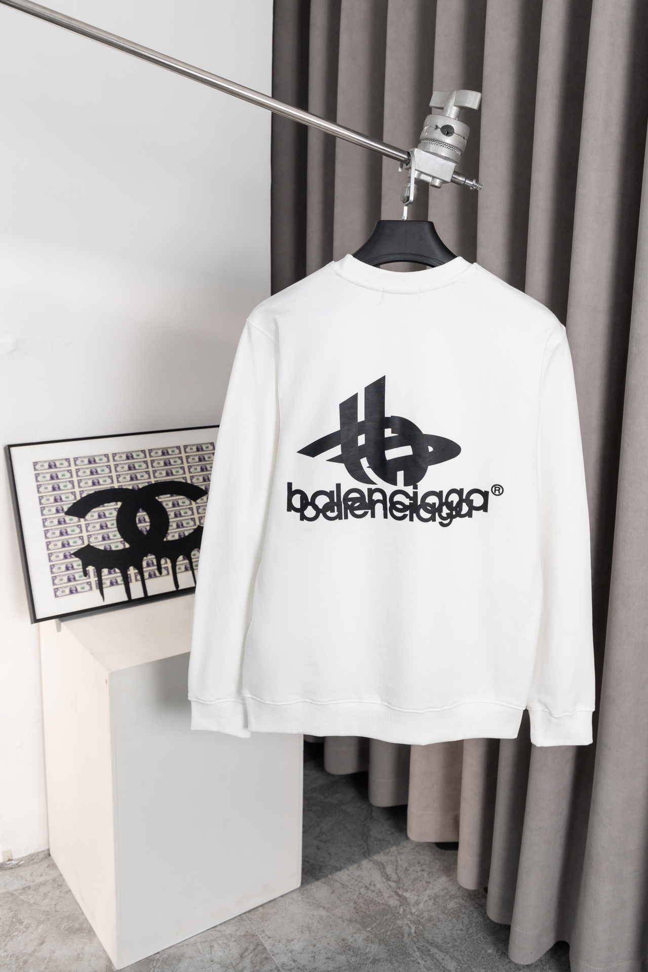 New arrival black white logo printing hoodie
