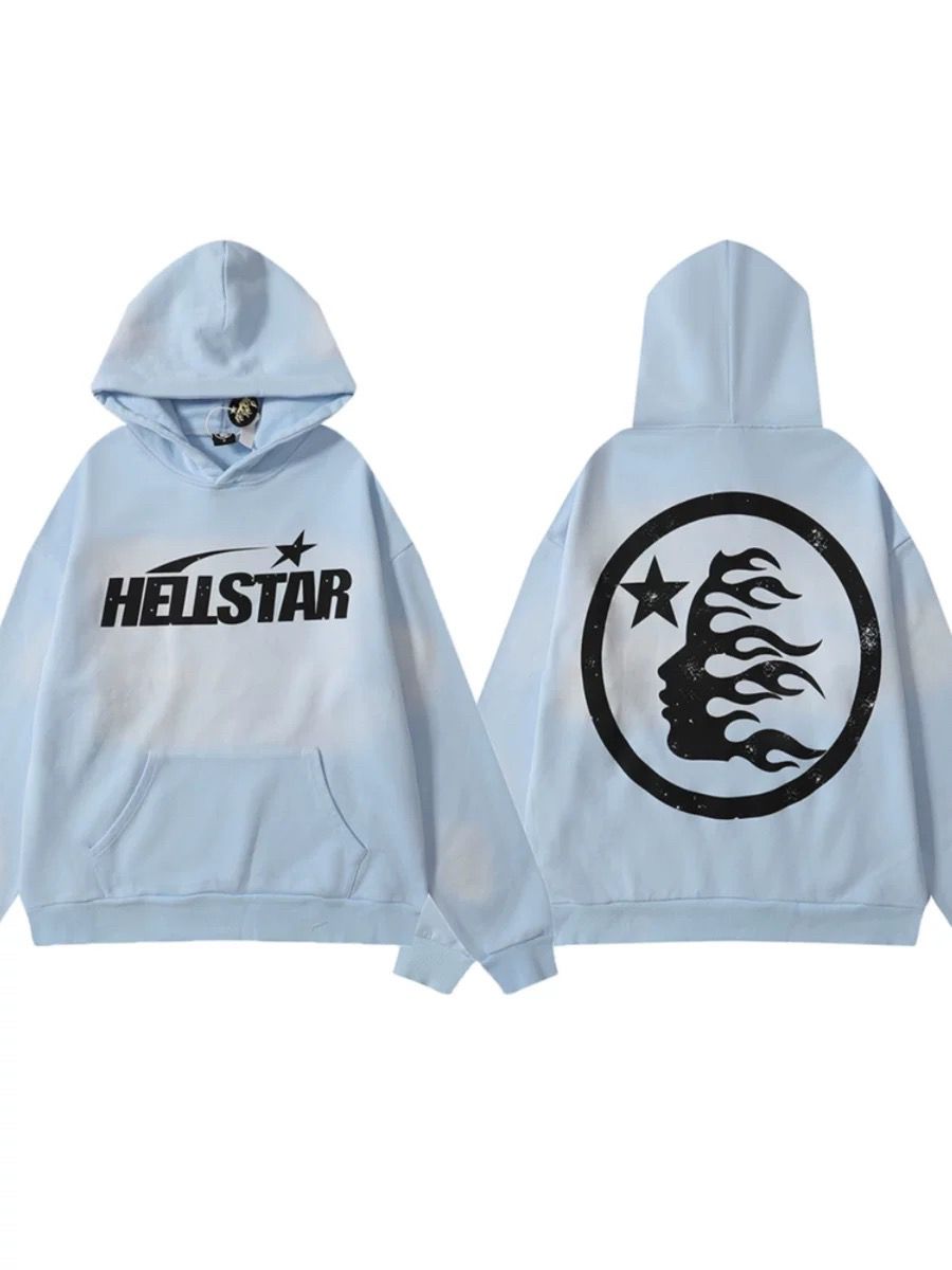 Washing light blue hoodie