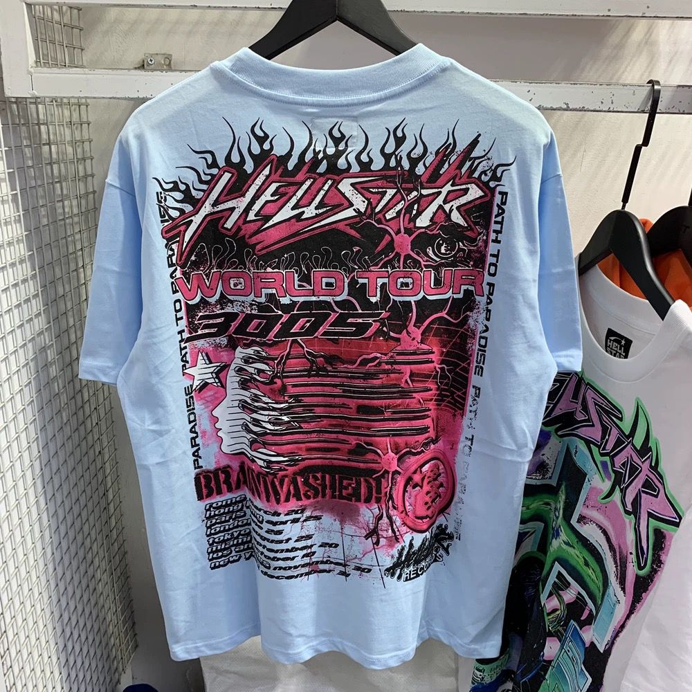 Blue with red print oversize tee