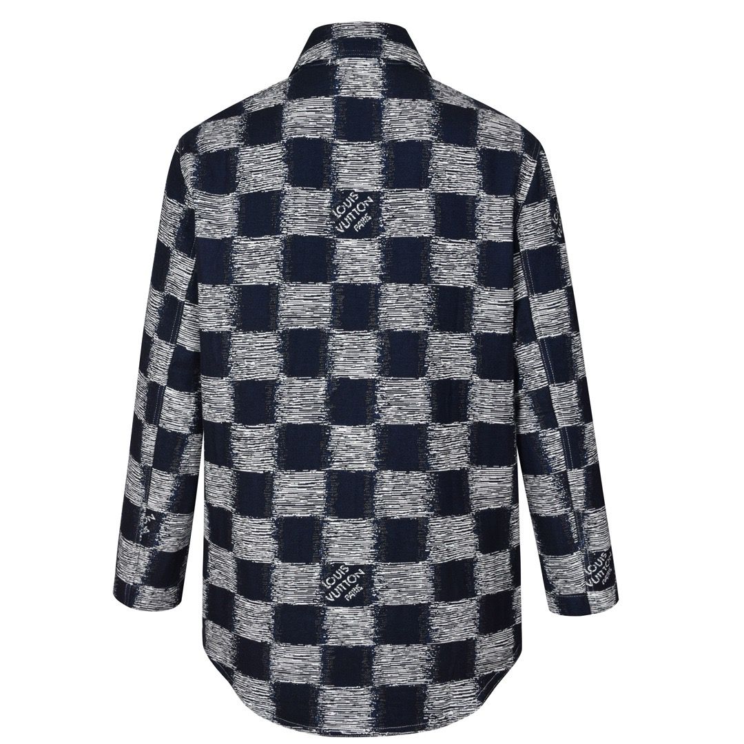 1:1 top quality blue checkerboard shirt jacket