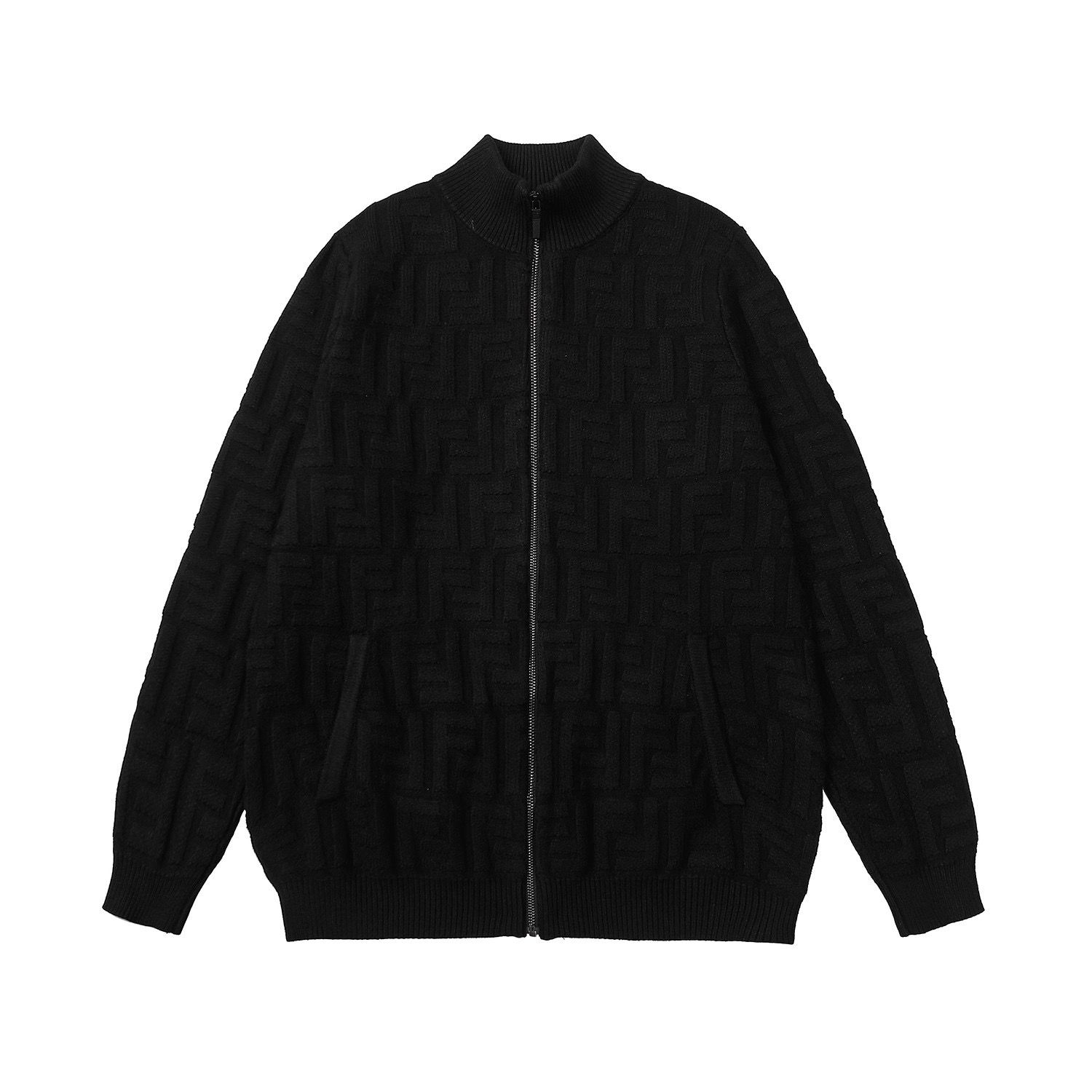 1:1 quality new all black zipper sweater