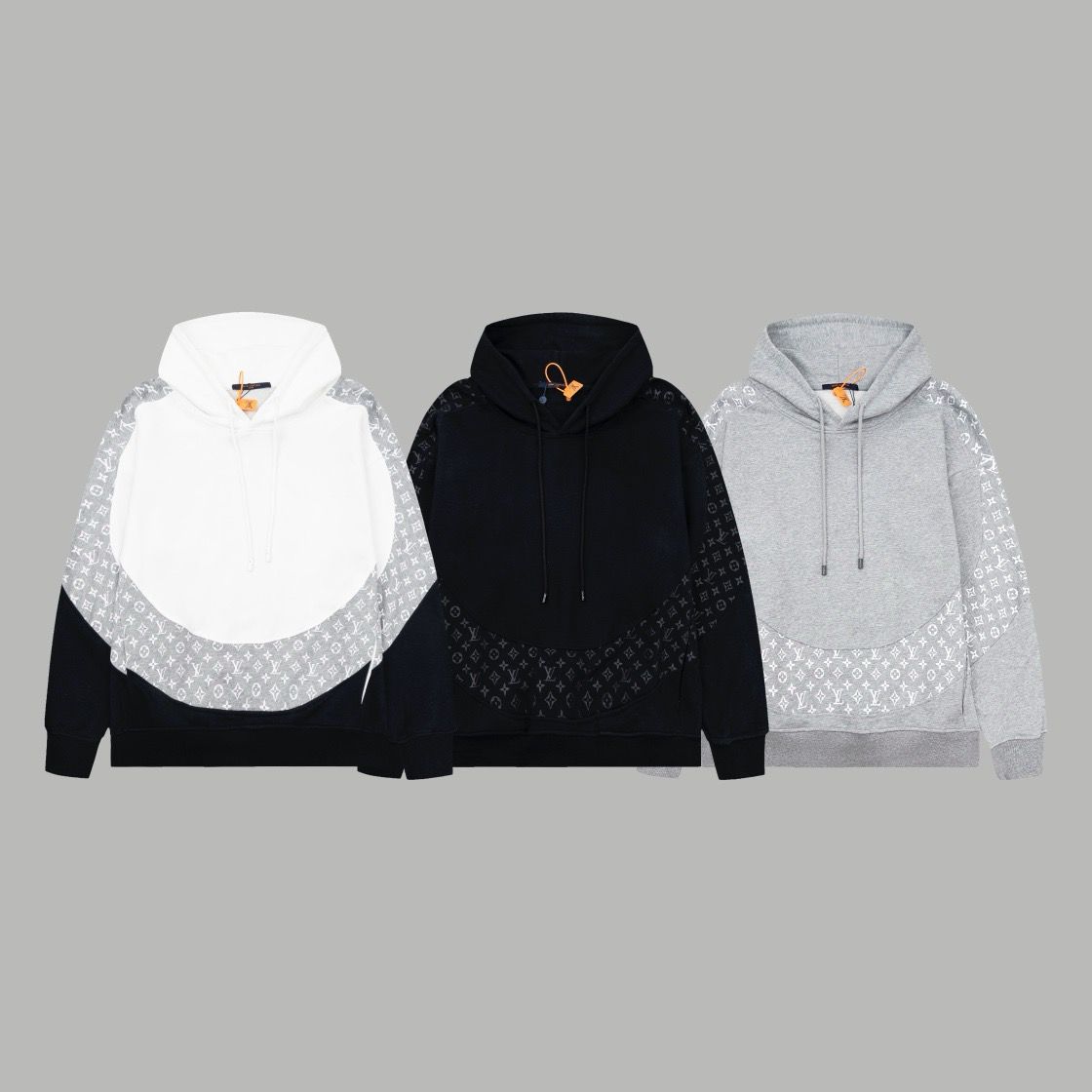 1:1 Quality splicing jacquard black white hoodie