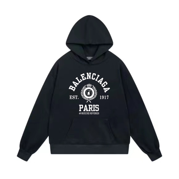 1:1 Quality 23SS printing black white hoodie