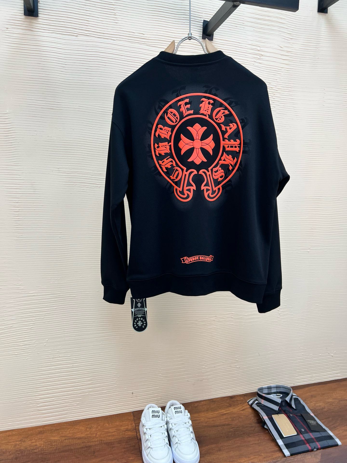 New arrival leather logo long sleeve