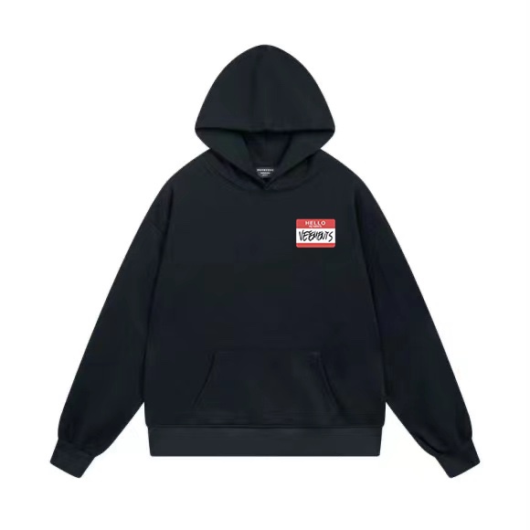 1:1 Quality logo printing black white hoodie
