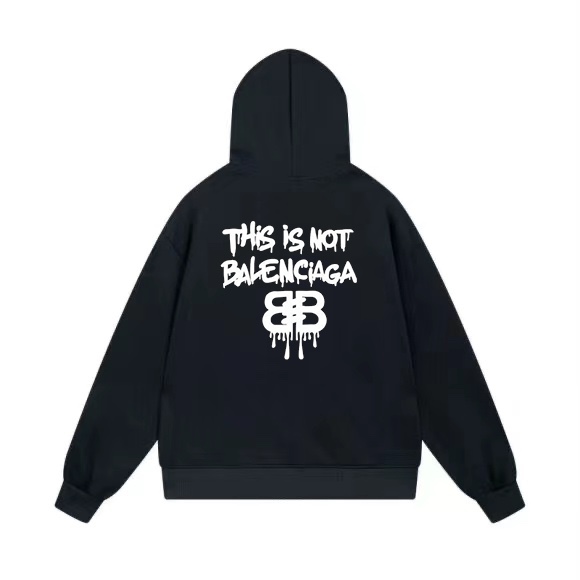 1:1 Quality 23SS printing black white hoodie