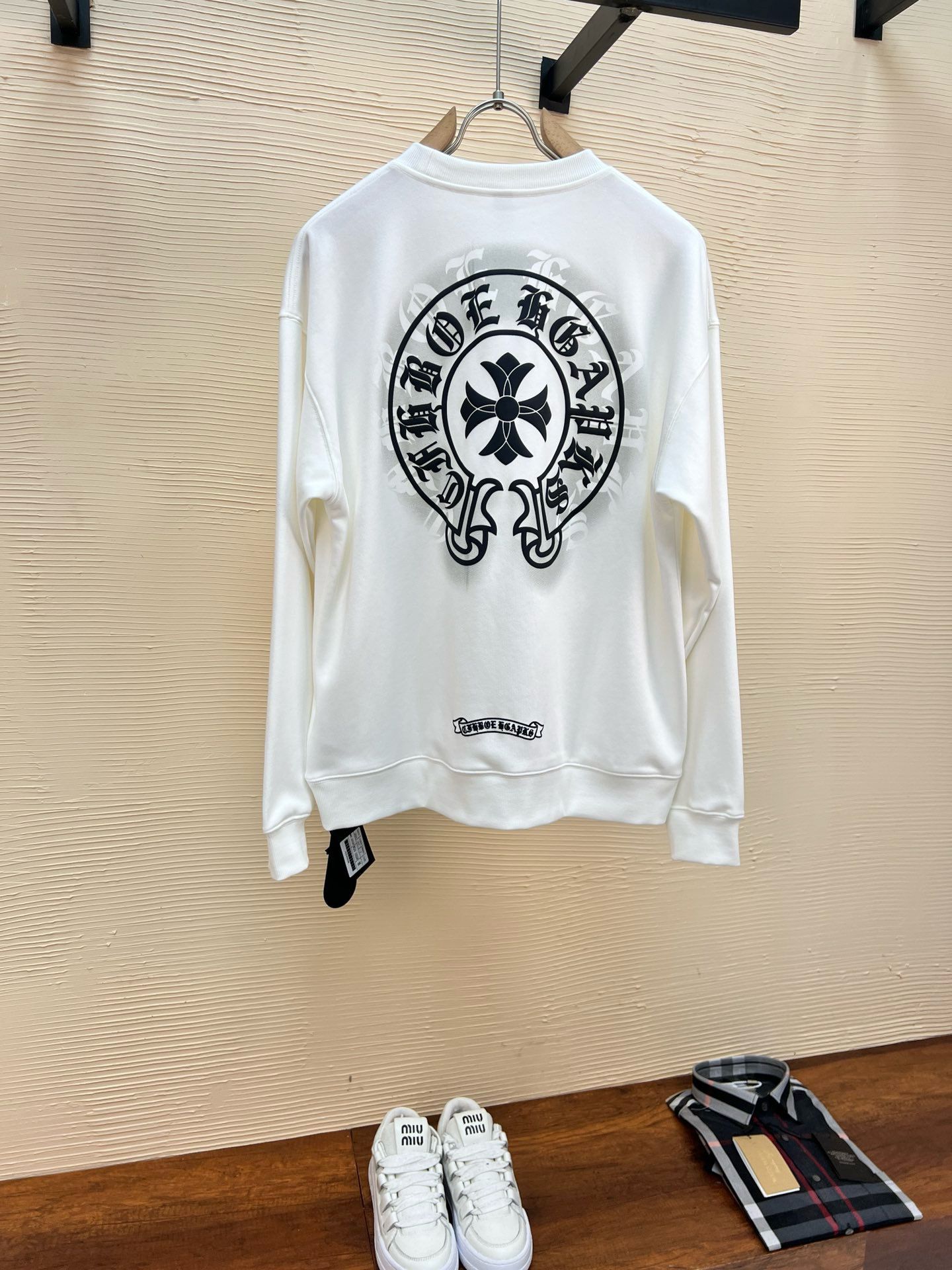 New arrival leather logo long sleeve