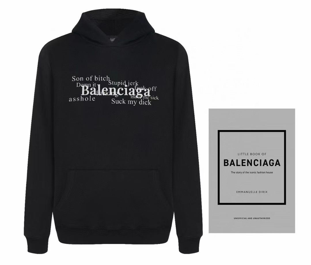 1:1 Quality PATTERN printing black white hoodie