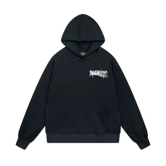 1:1 Quality 23SS printing black white hoodie