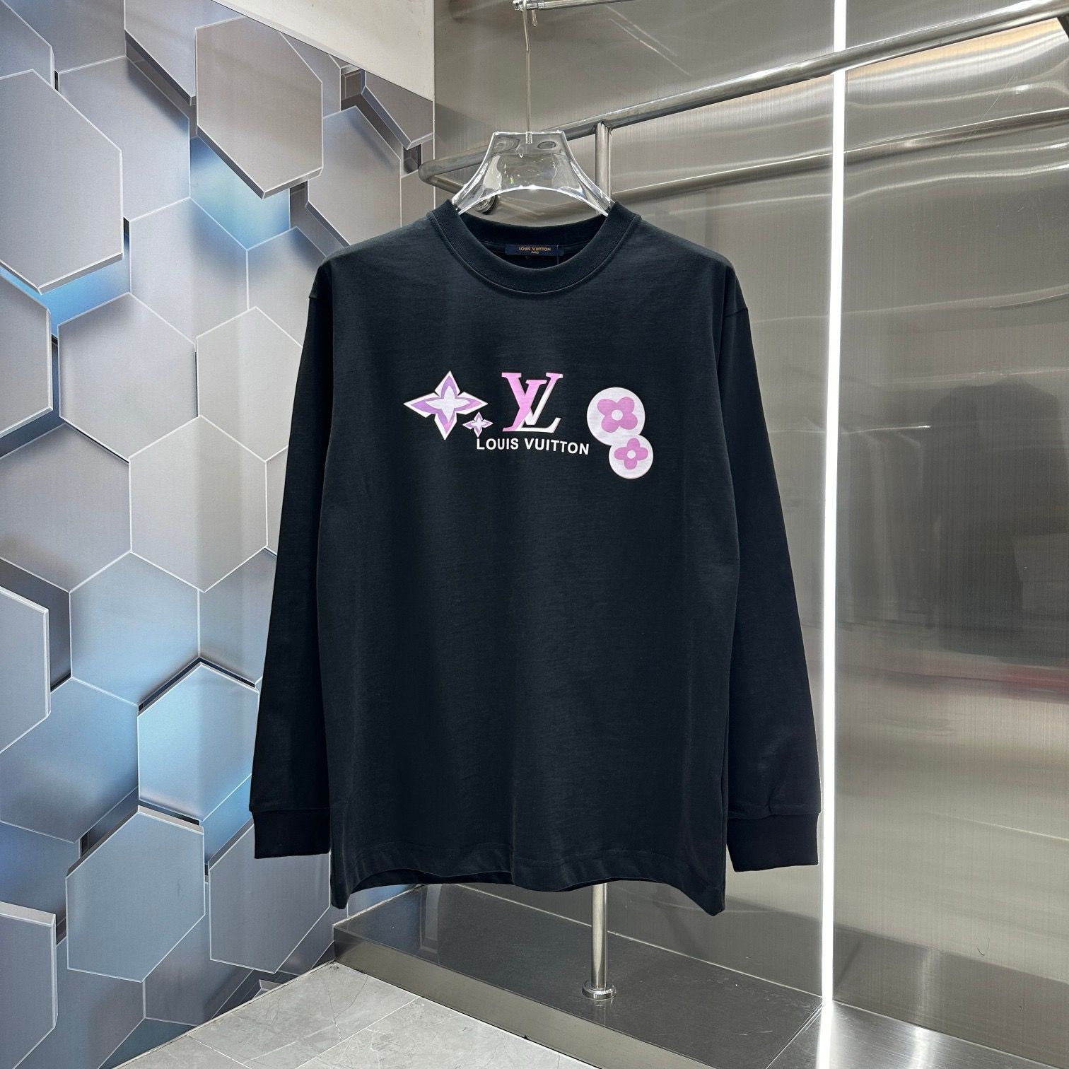 New arrival pink logo print long sleeve