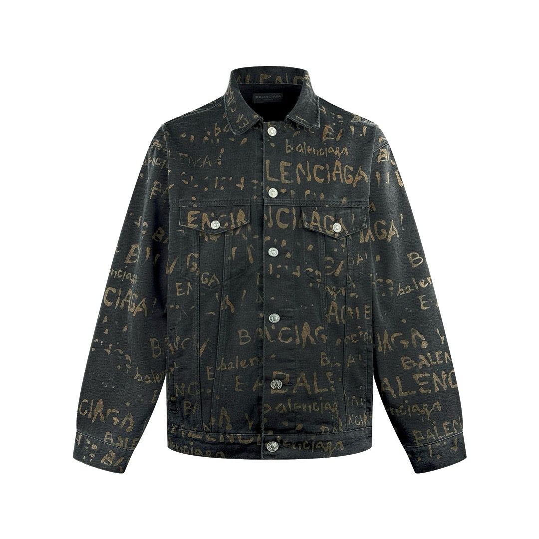 1:1 version new arrival full logo denim jacket