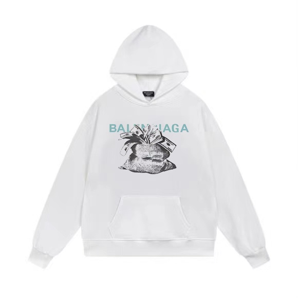 1:1 Quality 23SS printing black white hoodie
