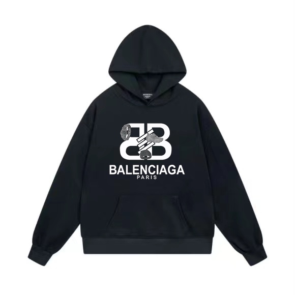 1:1 Quality 23SS printing black white hoodie