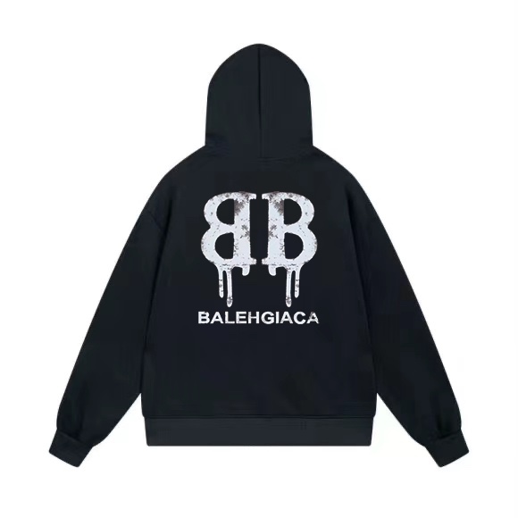 1:1 Quality 23SS printing black white hoodie