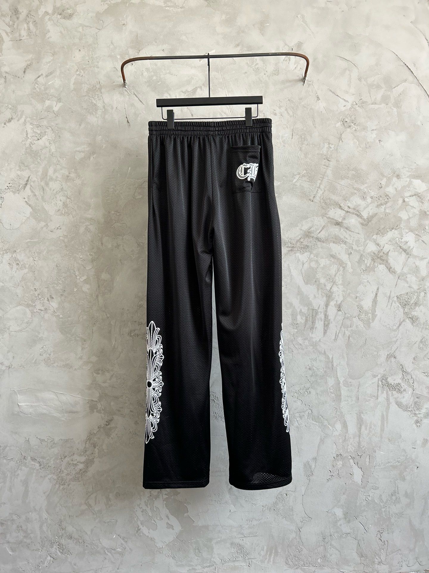 New arrival black double mesh pant