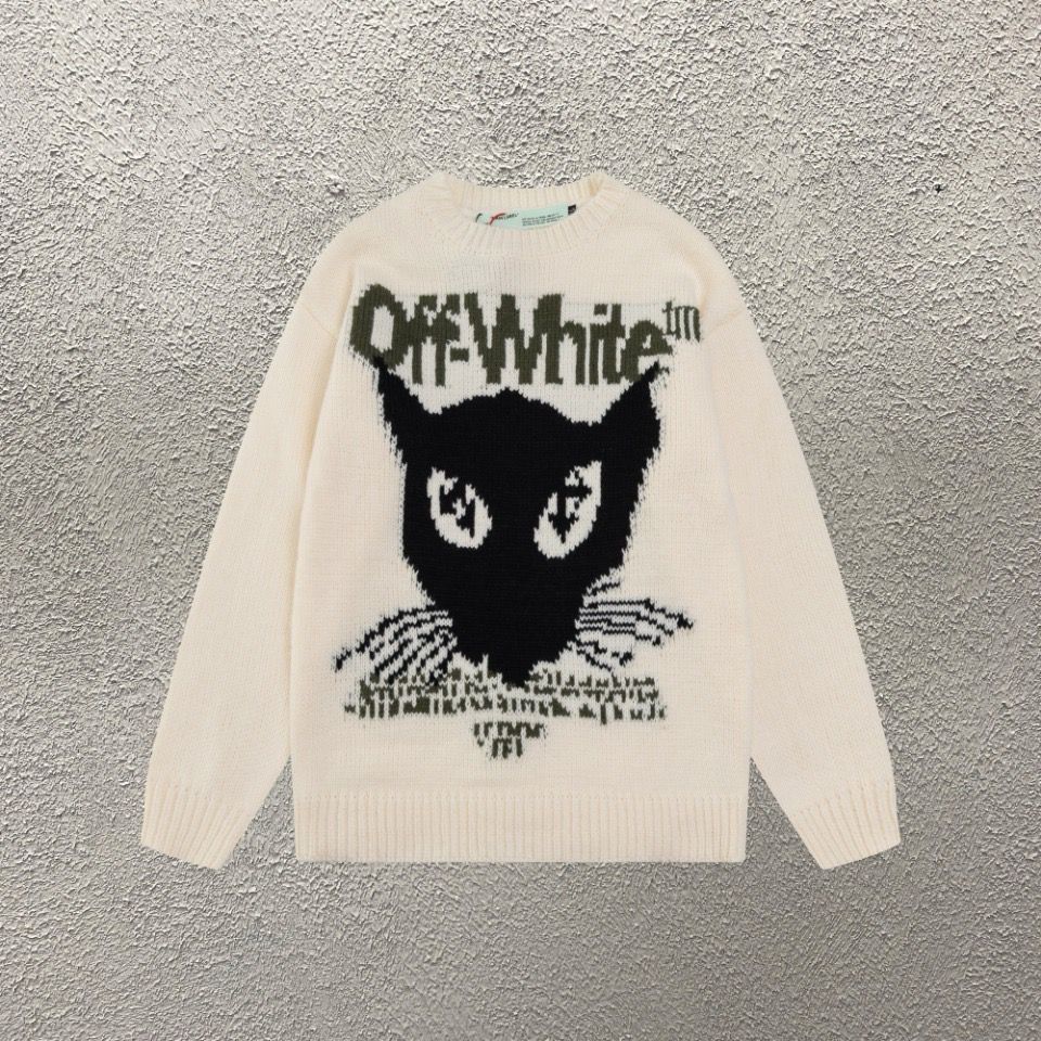 New arrival white with black logo sweater