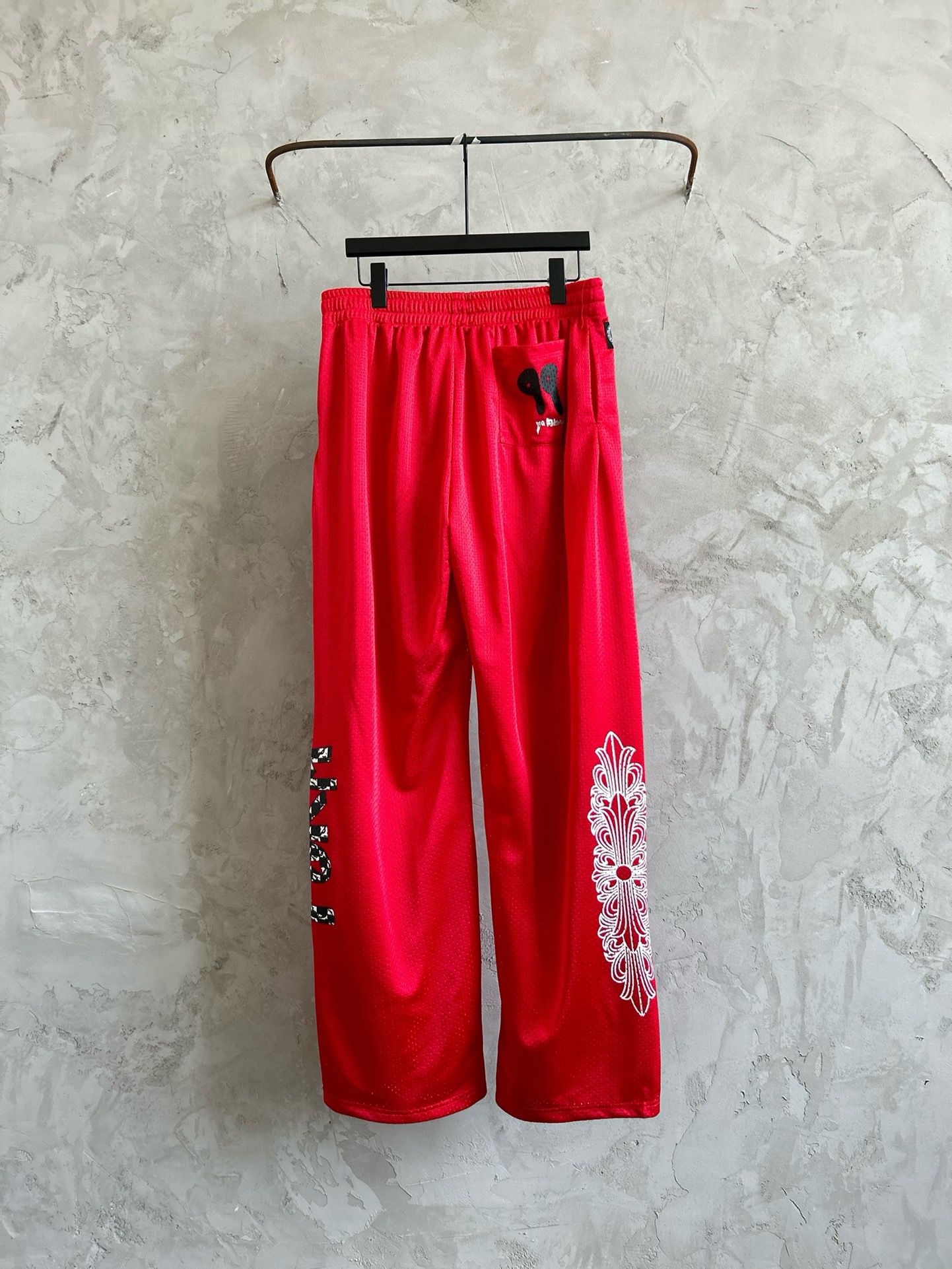 New arrival red double mesh pant