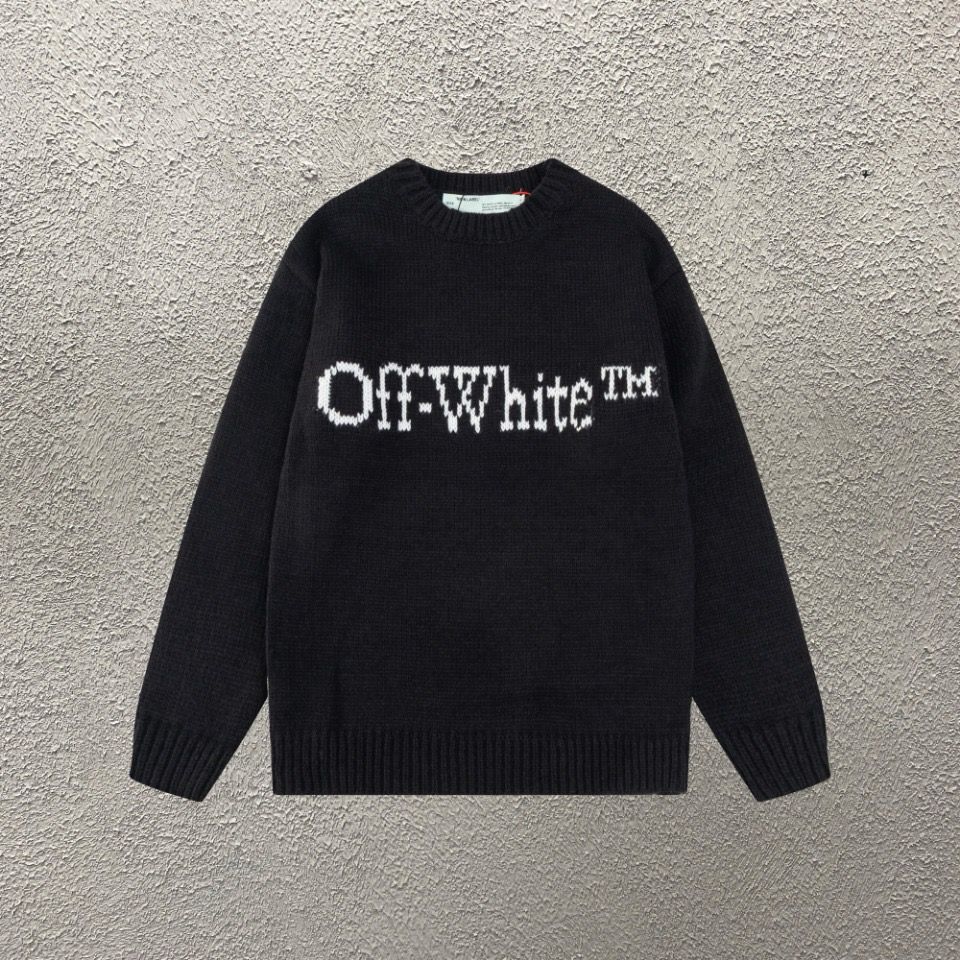 New arrival black with white letter logo sweater