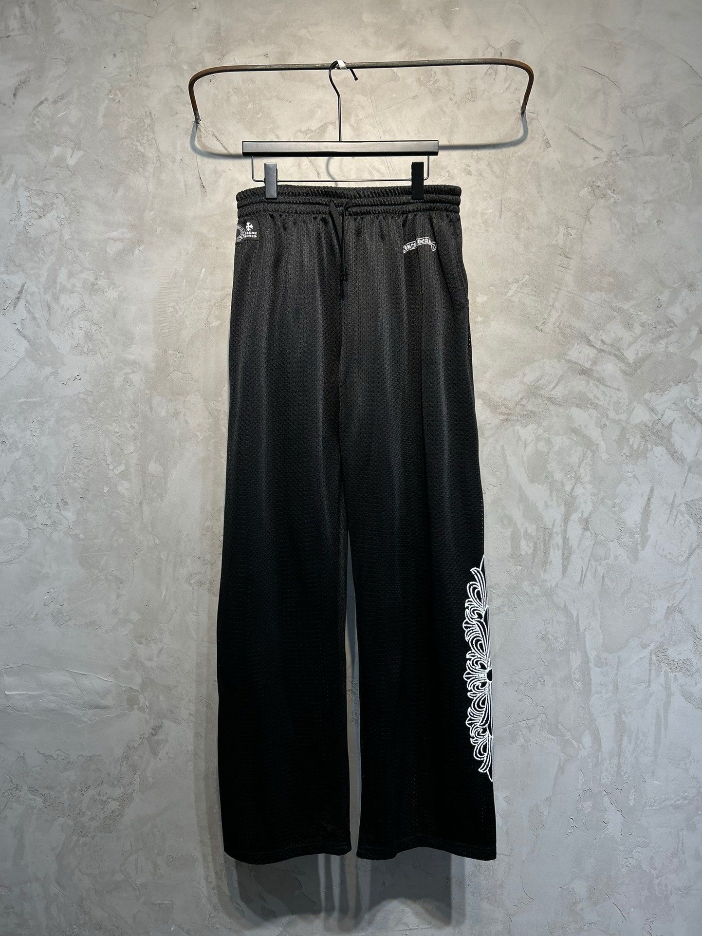 New arrival black double mesh pant