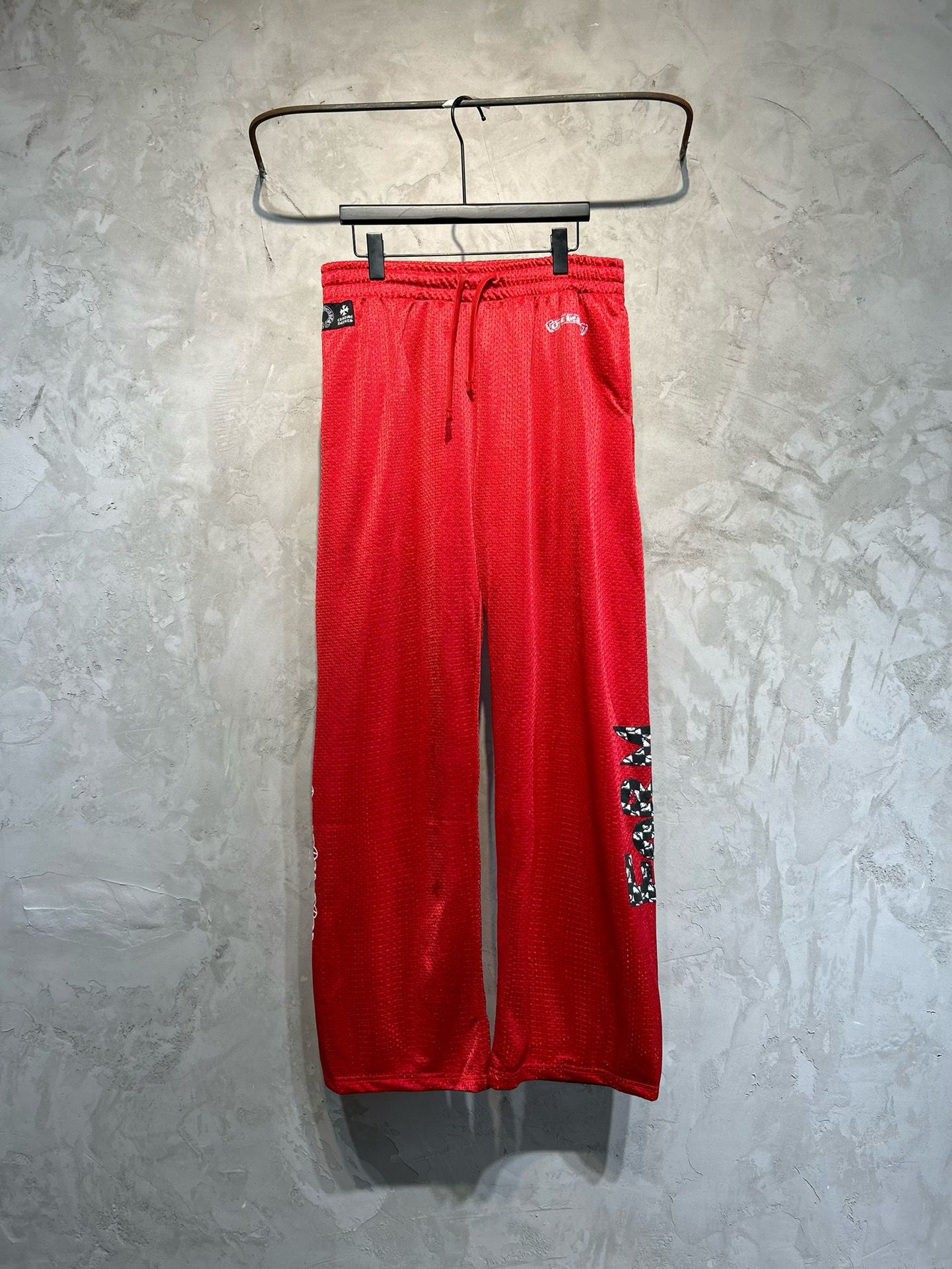 New arrival red double mesh pant
