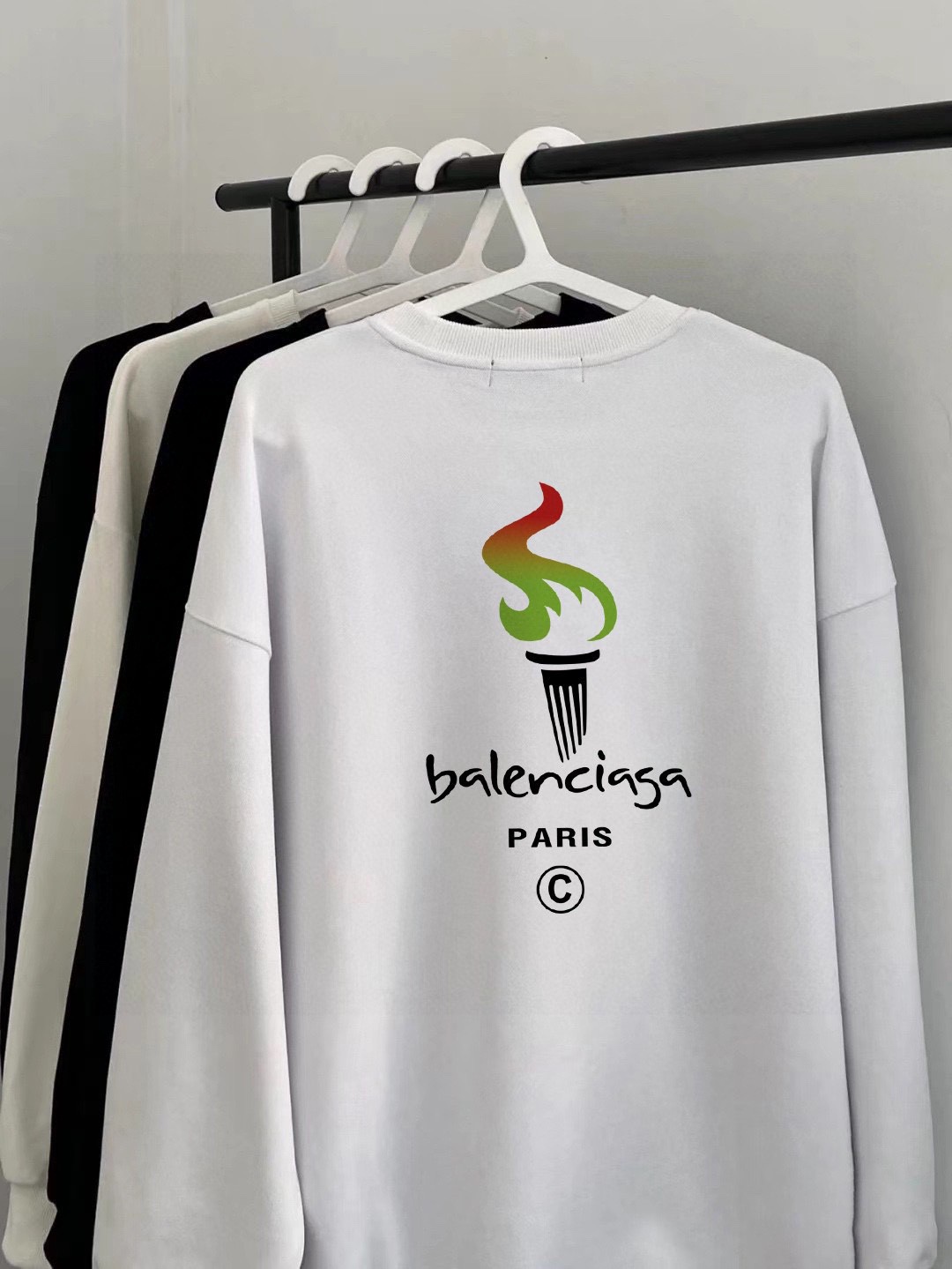 1:1 Quality logo printing black white hoodie