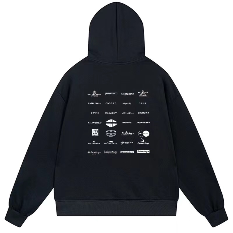 1:1 Quality logo printing black white hoodie