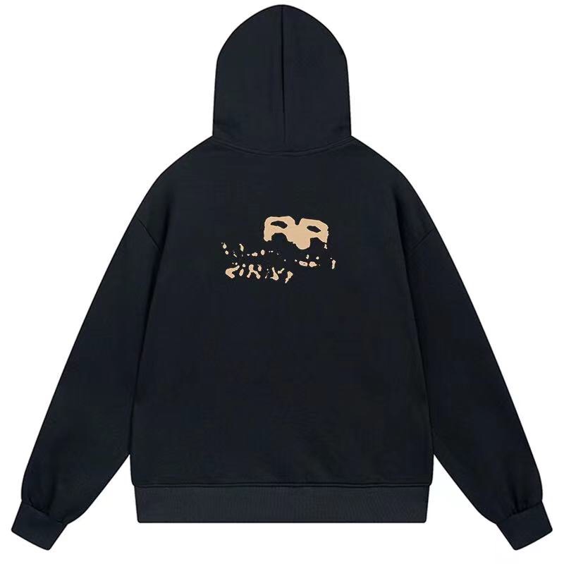 1:1 Quality logo printing black white hoodie