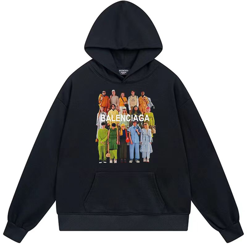 1:1 Quality logo printing black white hoodie