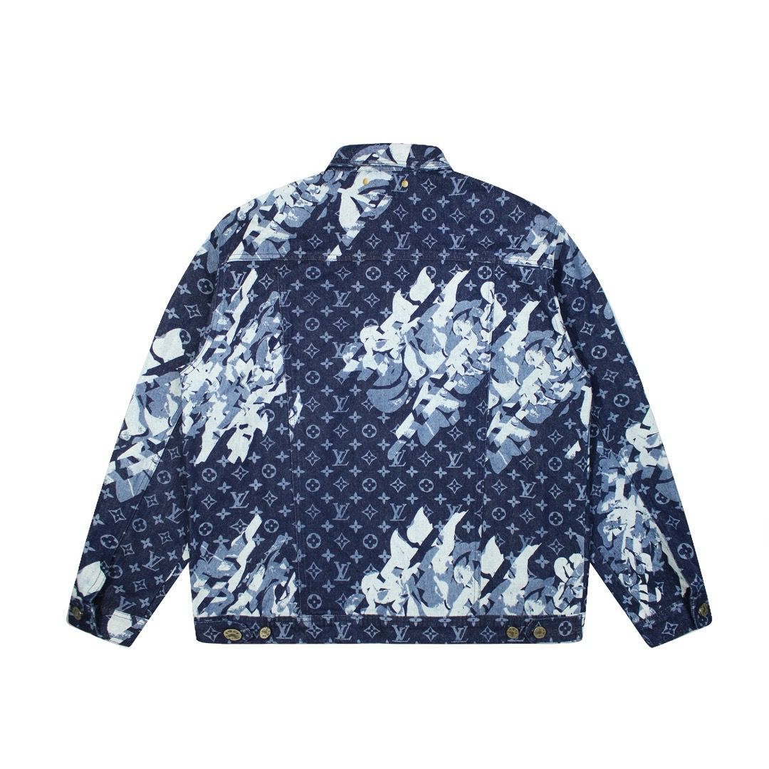 New arrival blue full logo denim jacket