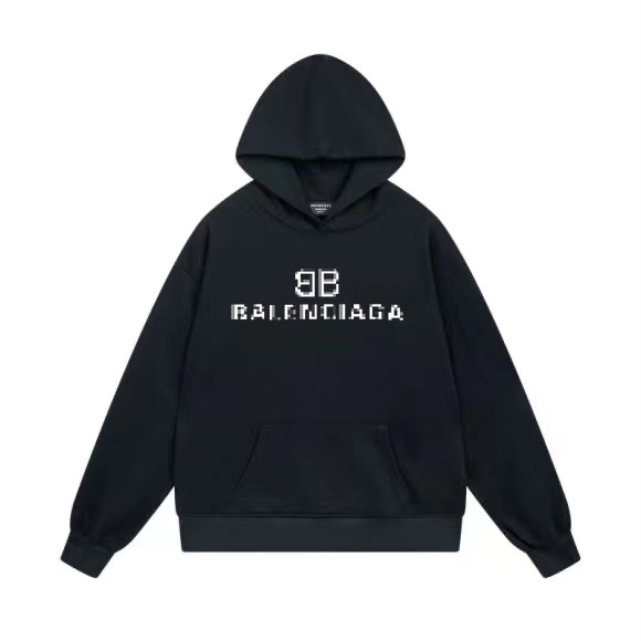 1:1 Quality 23SS printing black white hoodie