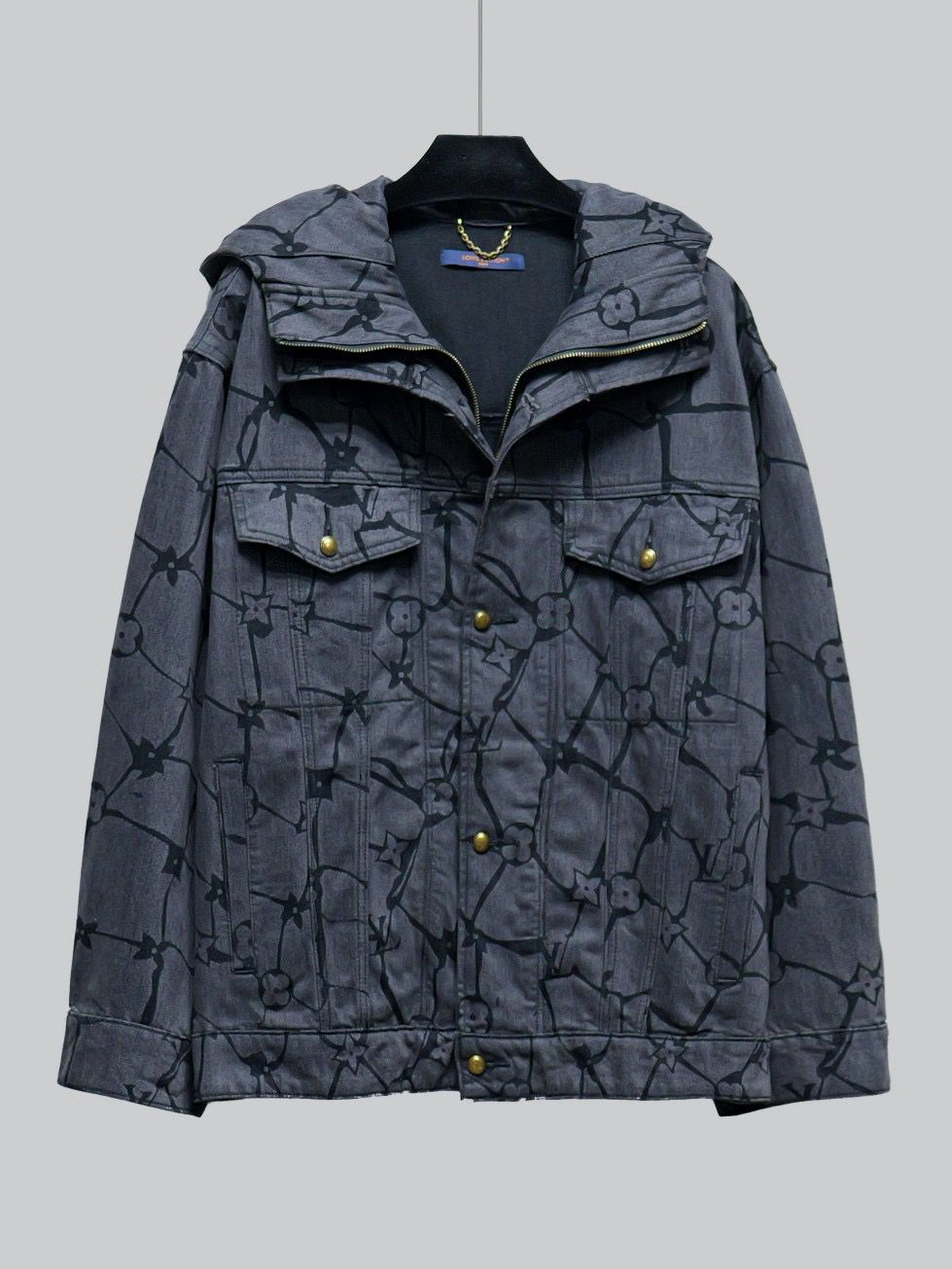 1:1 Version new Monogram Fishnet print jacket