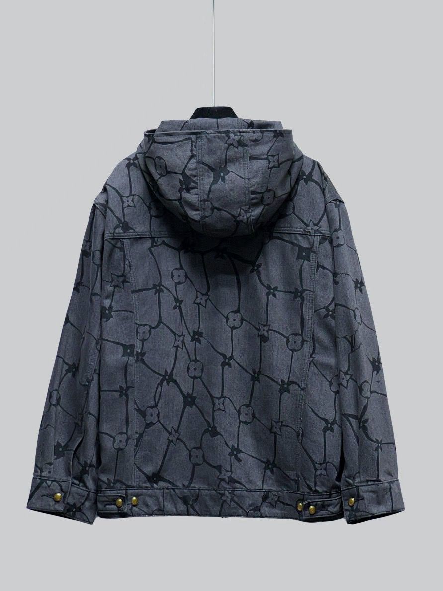 1:1 Version new Monogram Fishnet print jacket