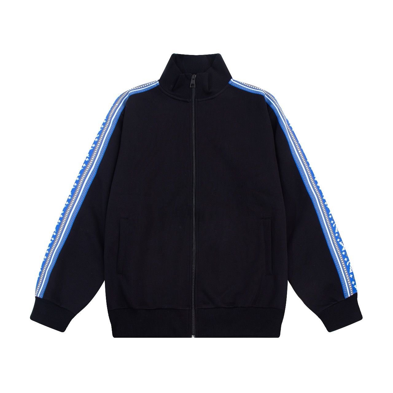 New arrival black with blue zipper jacket