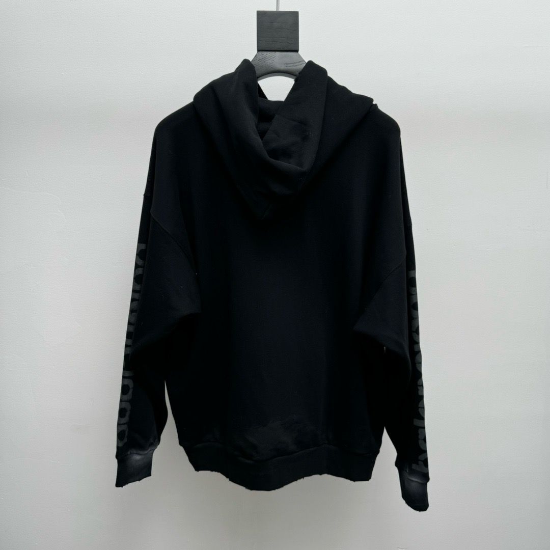 1:1 version new arrival washing black oversize hoodie