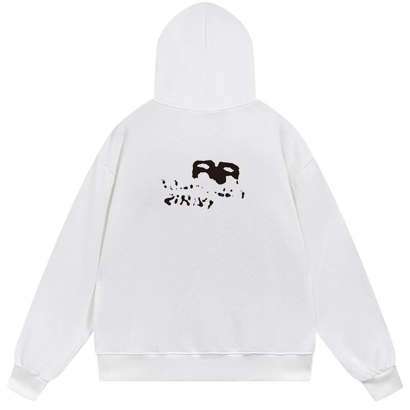 1:1 Quality logo printing black white hoodie