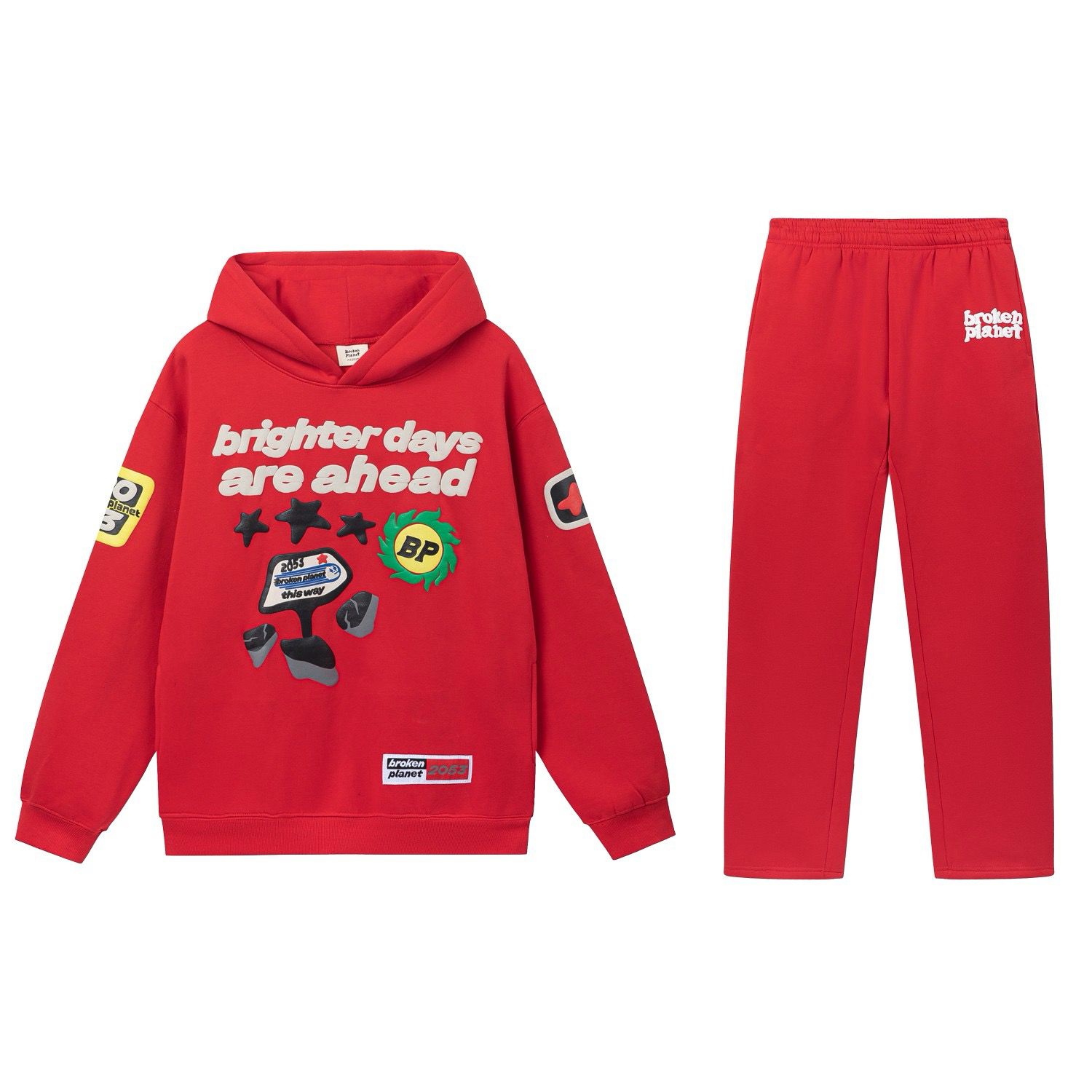 New arrival red hoodie with pant tracksuit