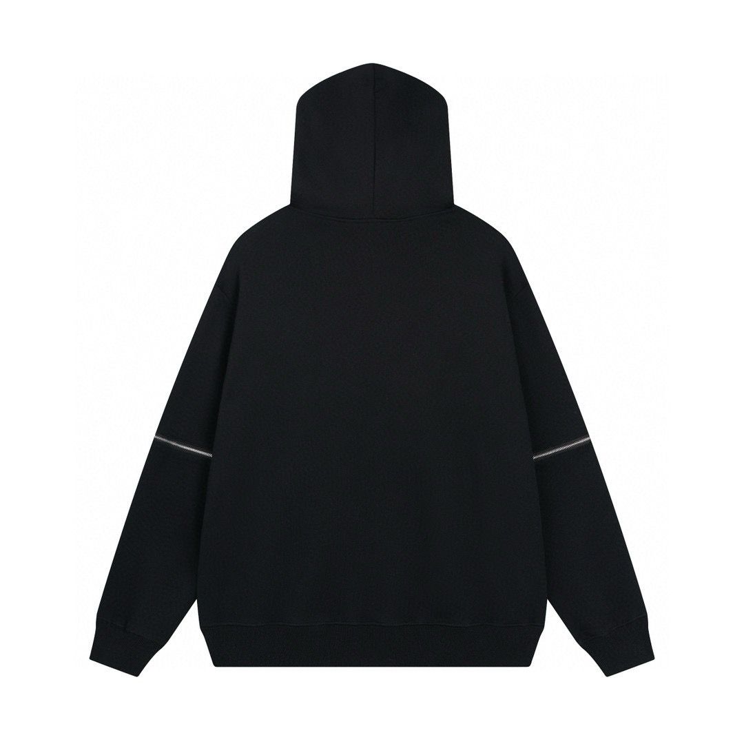 New black with green logo hoodie