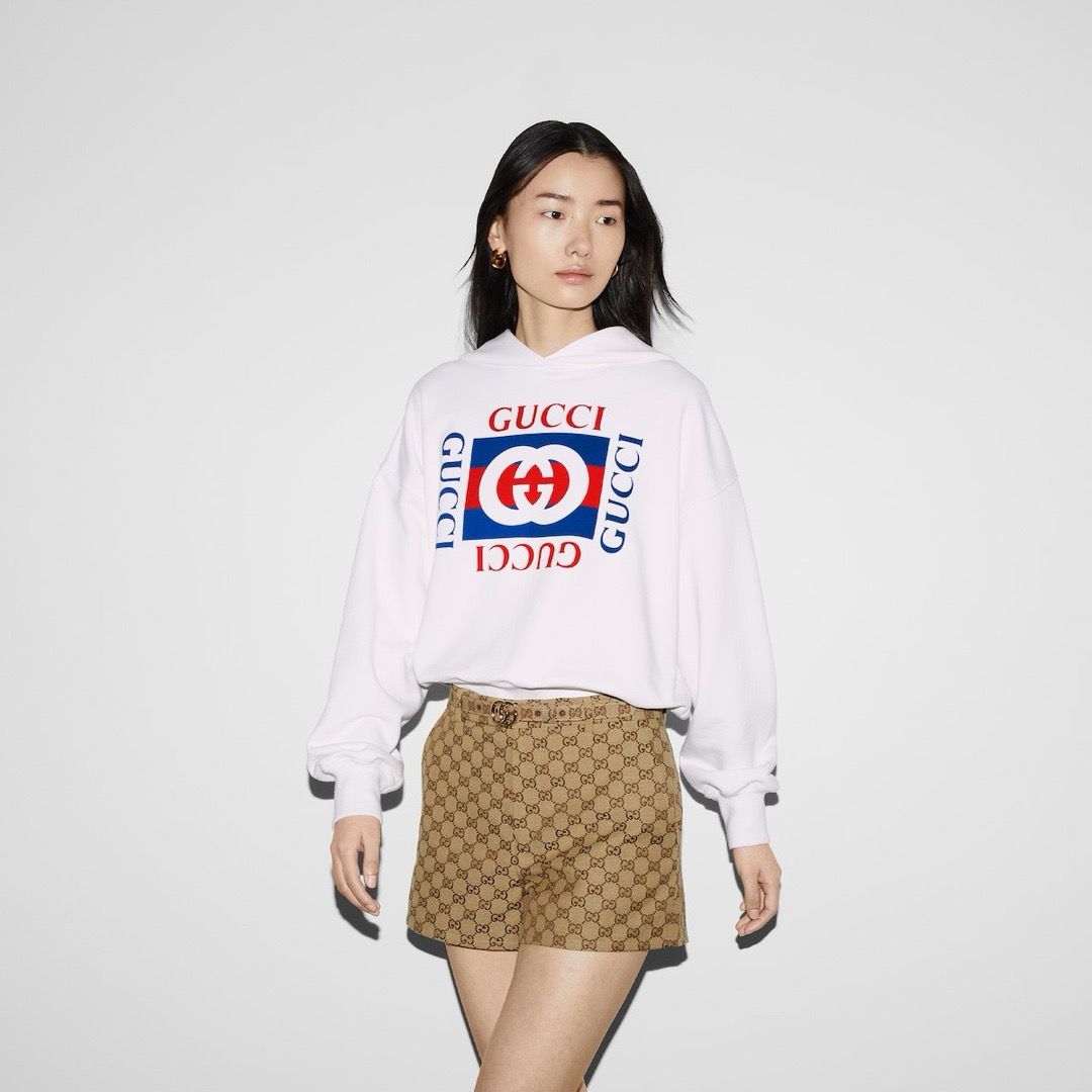 New white with red blue hoodie